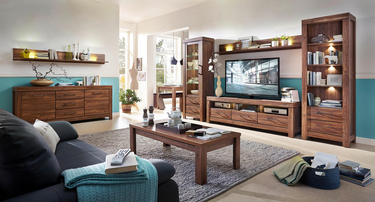 KOMODA POD TELEVIZI, barvy dubu, 200/60/54 cm - barvy dubu/barvy niklu, Design, kov/kompozitní dřevo (200/60/54cm) - Welnova