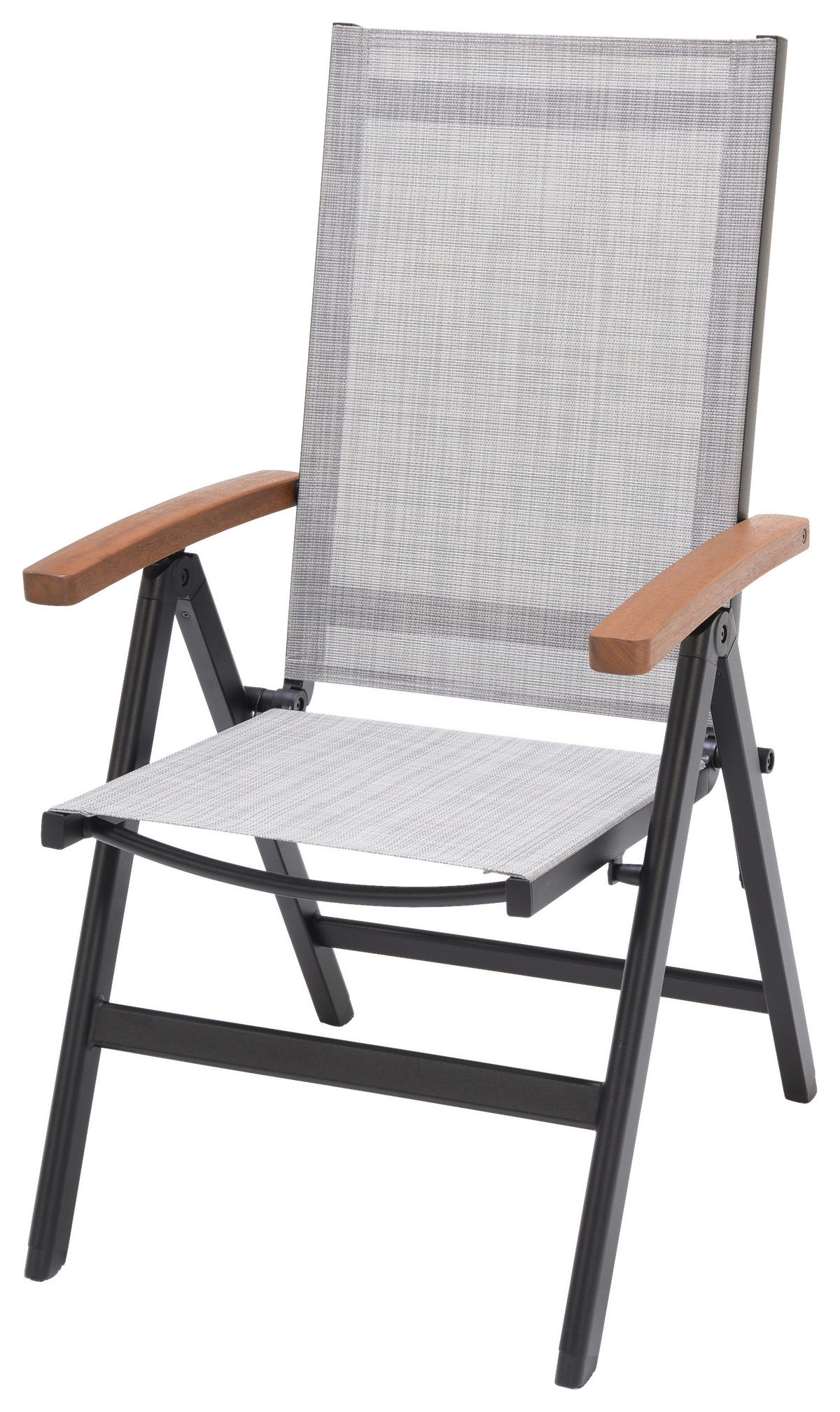 KLAPPSESSEL in Holz, Metall, Textil Schwarz, Greige, Eukalyptusholzfarben  - Greige/Eukalyptusholzfarben, KONVENTIONELL, Holz/Textil (65,3/105,9/56,4cm) - Ambia Garden