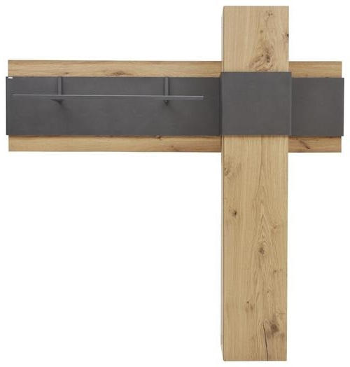 GARDEROBE Anthrazit, Eichefarben - Eichefarben/Anthrazit, Natur, Holz/Metall (178/176/39cm) - Voglauer