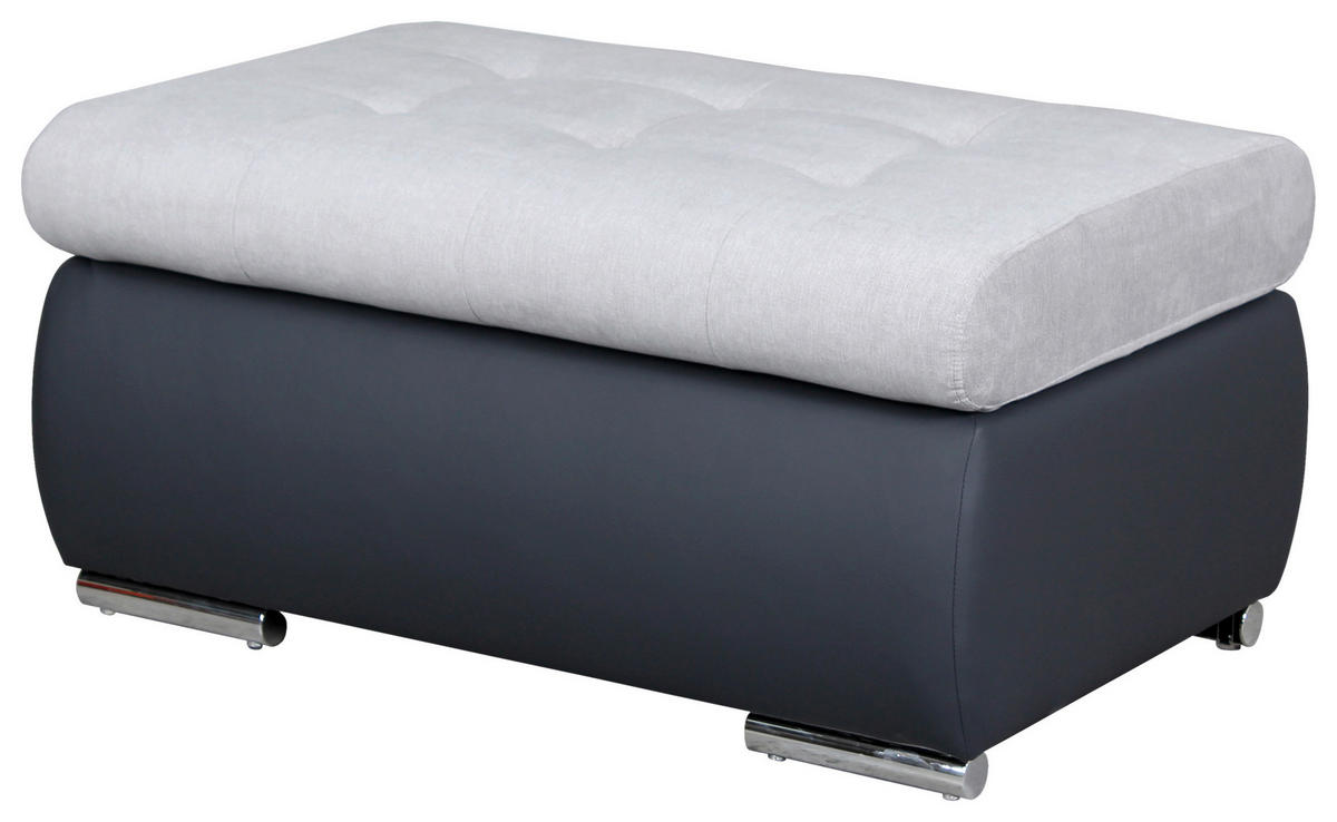 HOCKER in Textil Grau, Dunkelgrau  - Dunkelgrau/Grau, Design, Kunststoff/Textil (92/45/61cm) - MID.YOU
