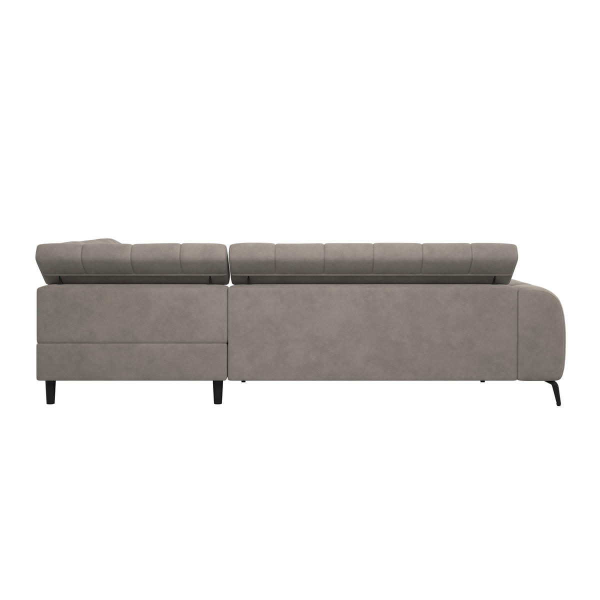 ECKSOFA Greige  - Greige/Schwarz, Trend, Kunststoff/Textil (261/203cm) - Livetastic