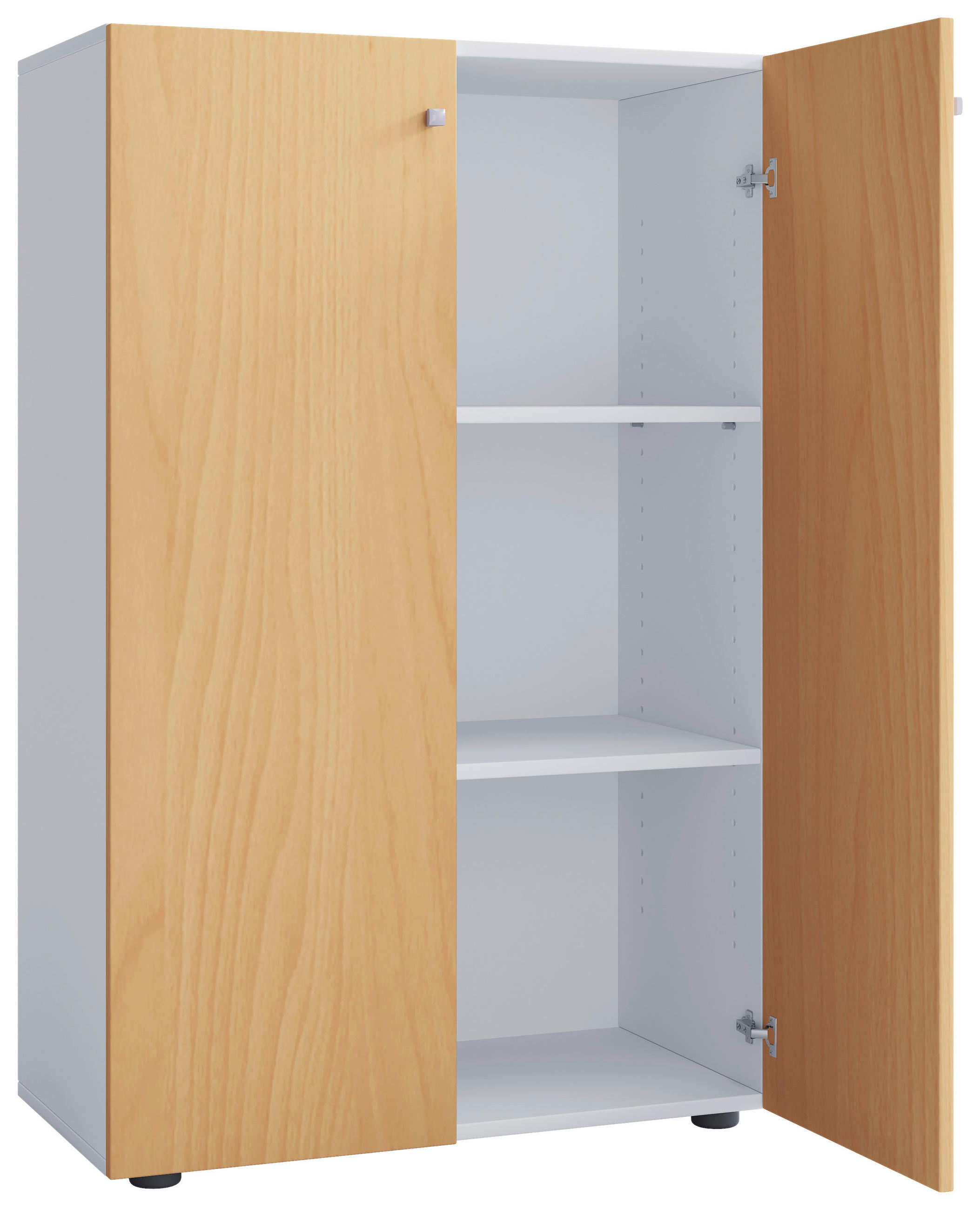 SCHUHSCHRANK Lona  in 70/110/39 cm  - Weiss/Silberfarben, Design, Holzwerkstoff/Kunststoff (70/110/39cm) - MID.YOU