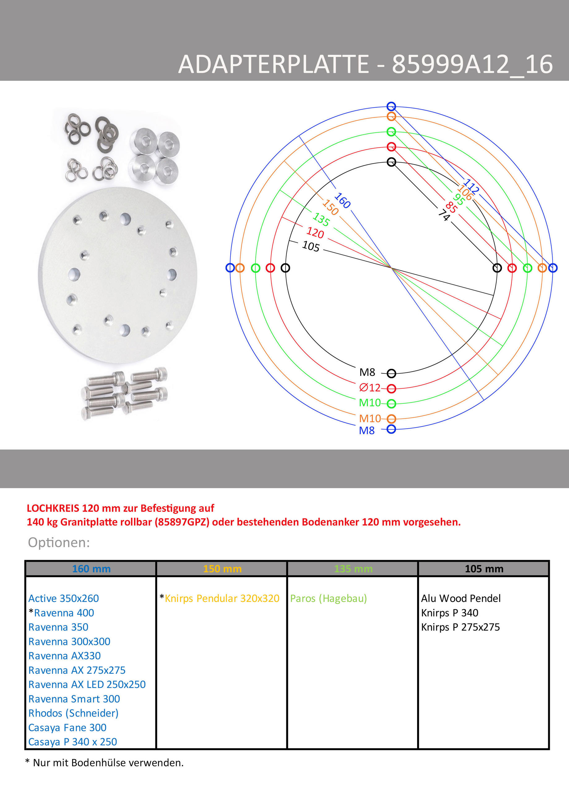 ADAPTÉR PRO STOJAN  - barvy stříbra, Basics, kov (19/1,2/19cm) - Doppler