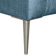 ECKSOFA Blau Chenille  - Blau/Silberfarben, KONVENTIONELL, Textil/Metall (284/143cm) - Carryhome
