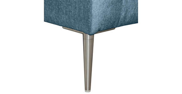 ECKSOFA Blau Chenille - Blau/Silberfarben, KONVENTIONELL, Textil/Metall (284/143cm) - Carryhome