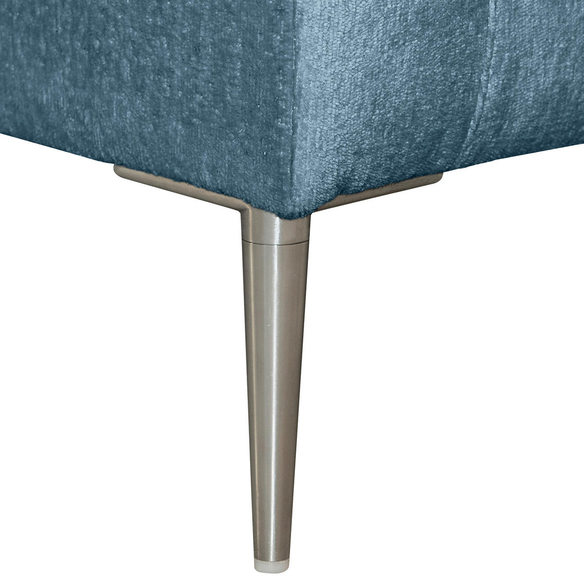 ECKSOFA Blau Chenille  - Blau/Silberfarben, KONVENTIONELL, Textil/Metall (284/143cm) - Carryhome