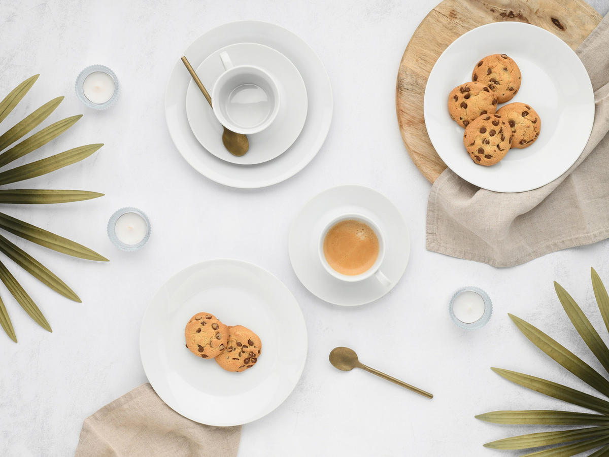 KAFFEESERVICE Weiß Base Weiß 18-teilig  - Weiß, Basics, Keramik - Creatable