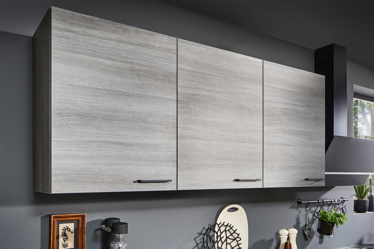 KÜCHENLEERBLOCK  345/245 cm  in Creme, Eiche grau  - Eiche grau/Creme, MODERN, Holzwerkstoff/Metall (345/245cm) - Welnova