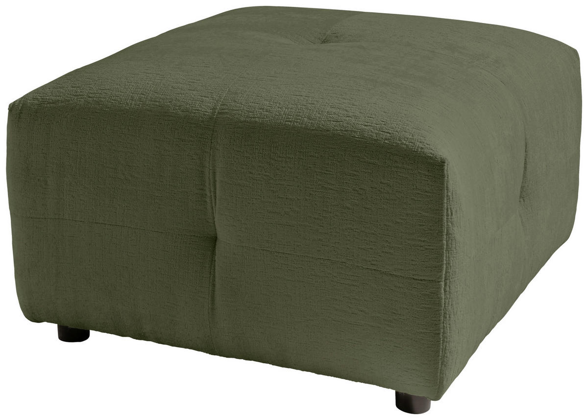 HOCKER in Textil Grün  - Schwarz/Grün, Design, Kunststoff/Textil (72/44/72cm) - Livetastic