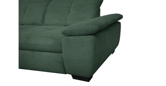 ECKSOFA in Cord Grün  - Schwarz/Grün, Design, Textil/Metall (242/313cm) - Xora