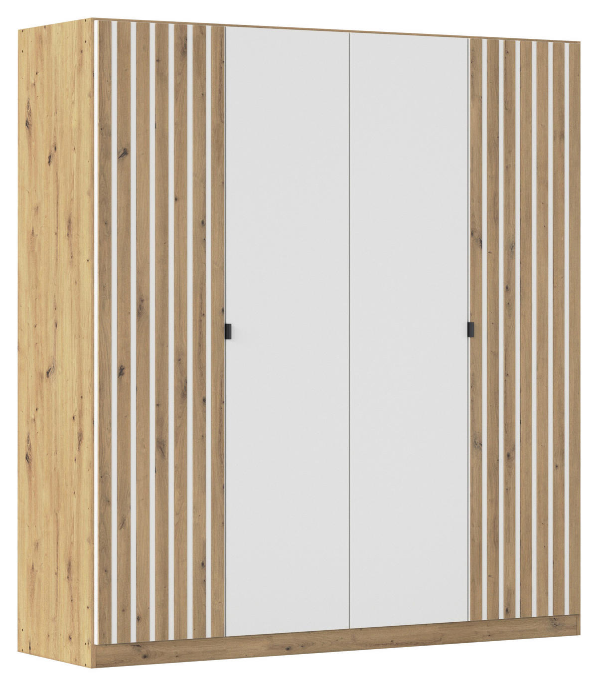 DREHTÜRENSCHRANK  in Weiß, Eiche Artisan  - Eiche Artisan/Weiß, MODERN, Holzwerkstoff/Metall (181/197/54cm) - Rauch Möbel