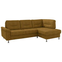 ECKSOFA  in Flachgewebe Currygelb  244/160 cm  - Currygelb/Alufarben, KONVENTIONELL, Textil/Metall (244/160cm) - Beldomo Comfort