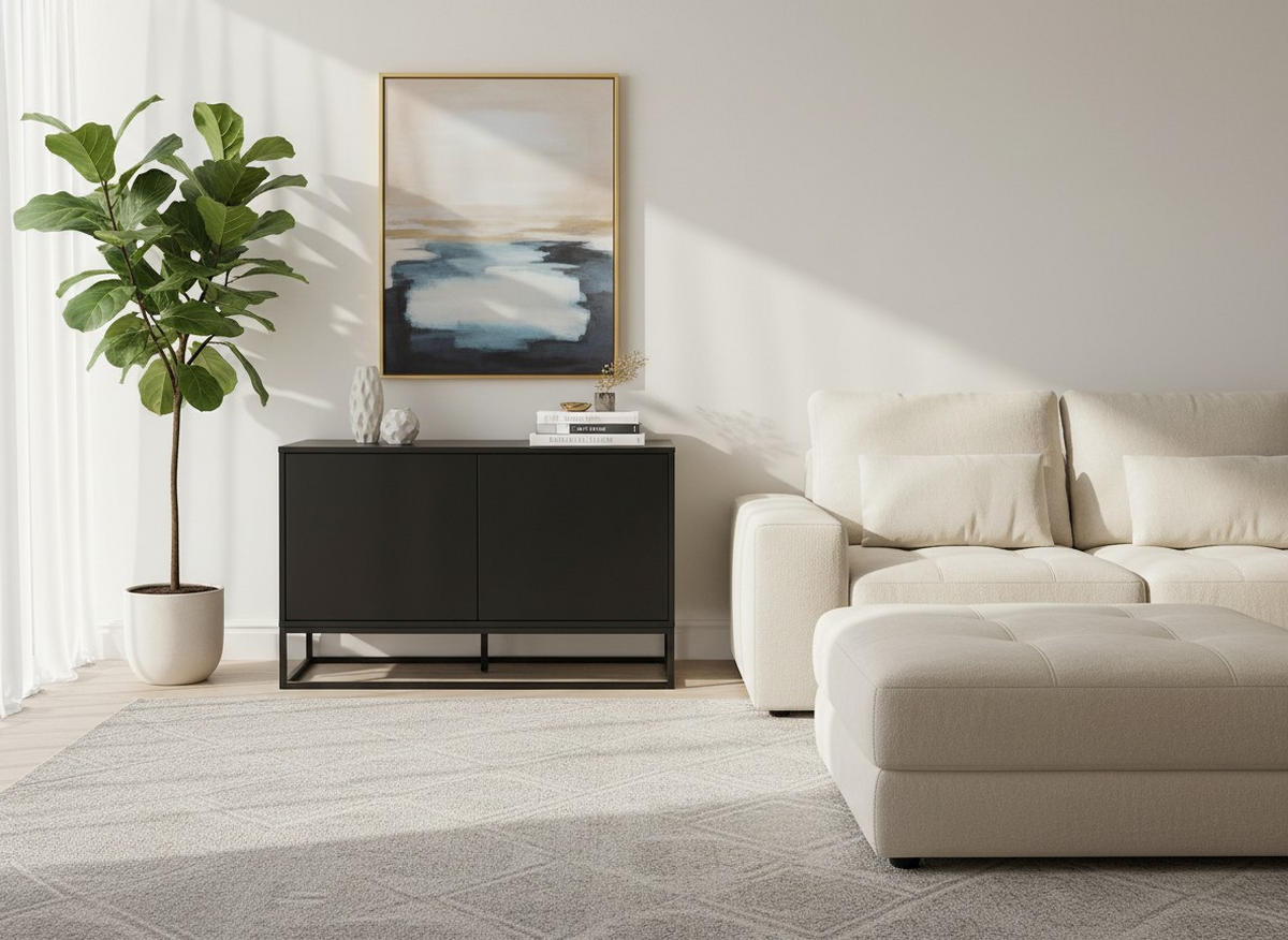 SIDEBOARD Libreville 120/76/40 cm  - Grau, Design, Holzwerkstoff/Metall (120/76/40cm) - MID.YOU