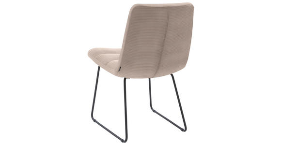 STUHL  in Cord Textil  - Taupe/Schwarz, Design, Textil/Metall (52/88/66cm) - Dieter Knoll