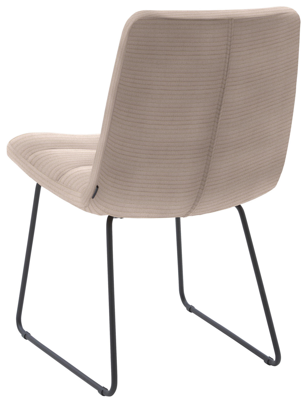 STUHL  in Cord Textil  - Taupe/Schwarz, Design, Textil/Metall (52/88/66cm) - Dieter Knoll