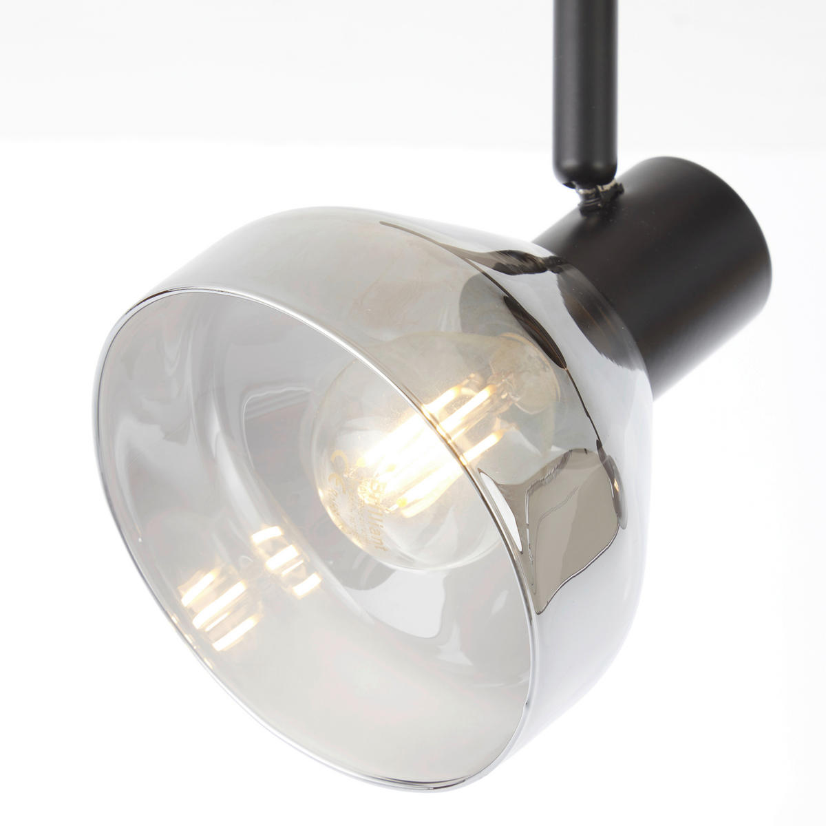 DECKENLEUCHTE     - Schwarz, Design, Glas/Metall (19,5/89/20cm) - Brilliant