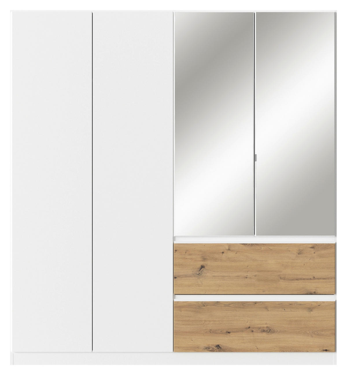 DREHTÜRENSCHRANK in Weiss, Eiche Artisan  - Weiss/Eiche Artisan, Modern, Holzwerkstoff (181/197/54cm) - Rauch Möbel