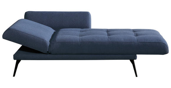 RÉCAMIERE Amira in Dunkelblau  - Schwarz/Dunkelblau, KONVENTIONELL, Textil/Metall (200/85/106cm) - Novel