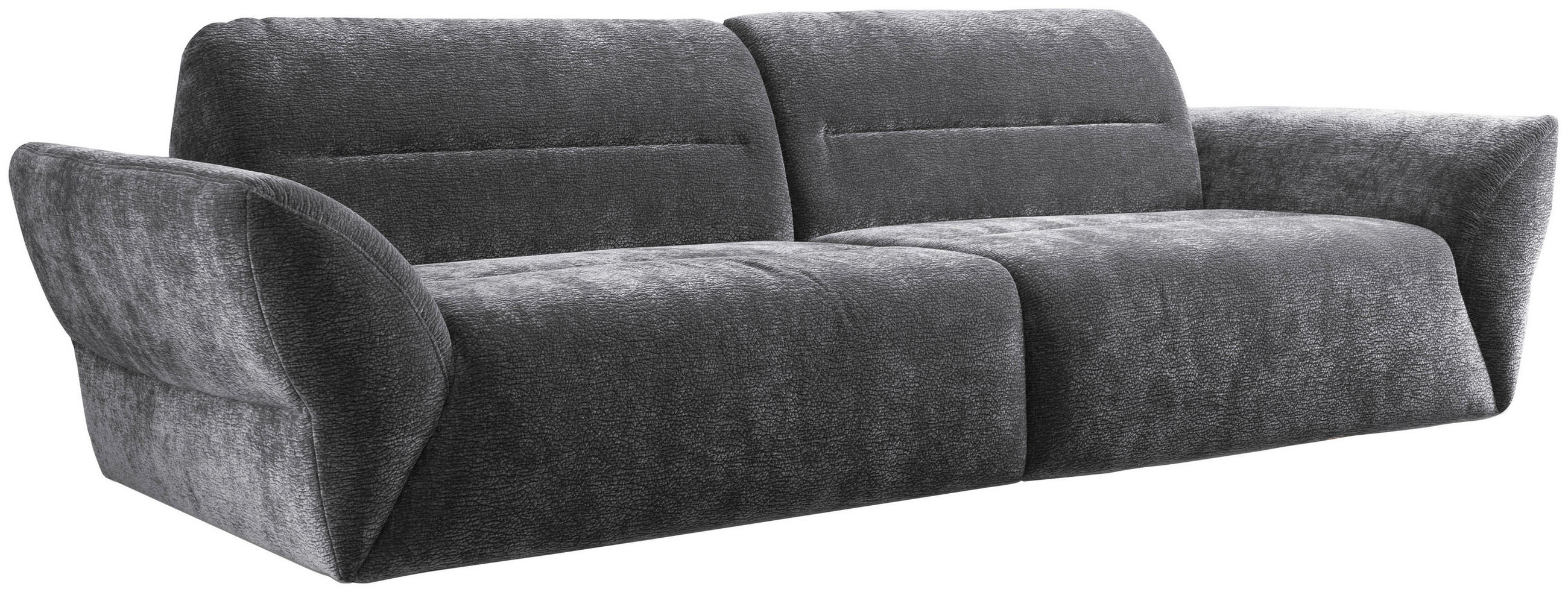 BIGSOFA Chenille Grau  - Schwarz/Grau, KONVENTIONELL, Kunststoff/Textil (300/91/116cm) - Cantus
