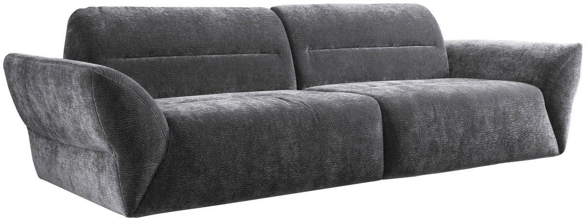 BIGSOFA Chenille Grau  - Schwarz/Grau, KONVENTIONELL, Kunststoff/Textil (300/91/116cm) - Cantus
