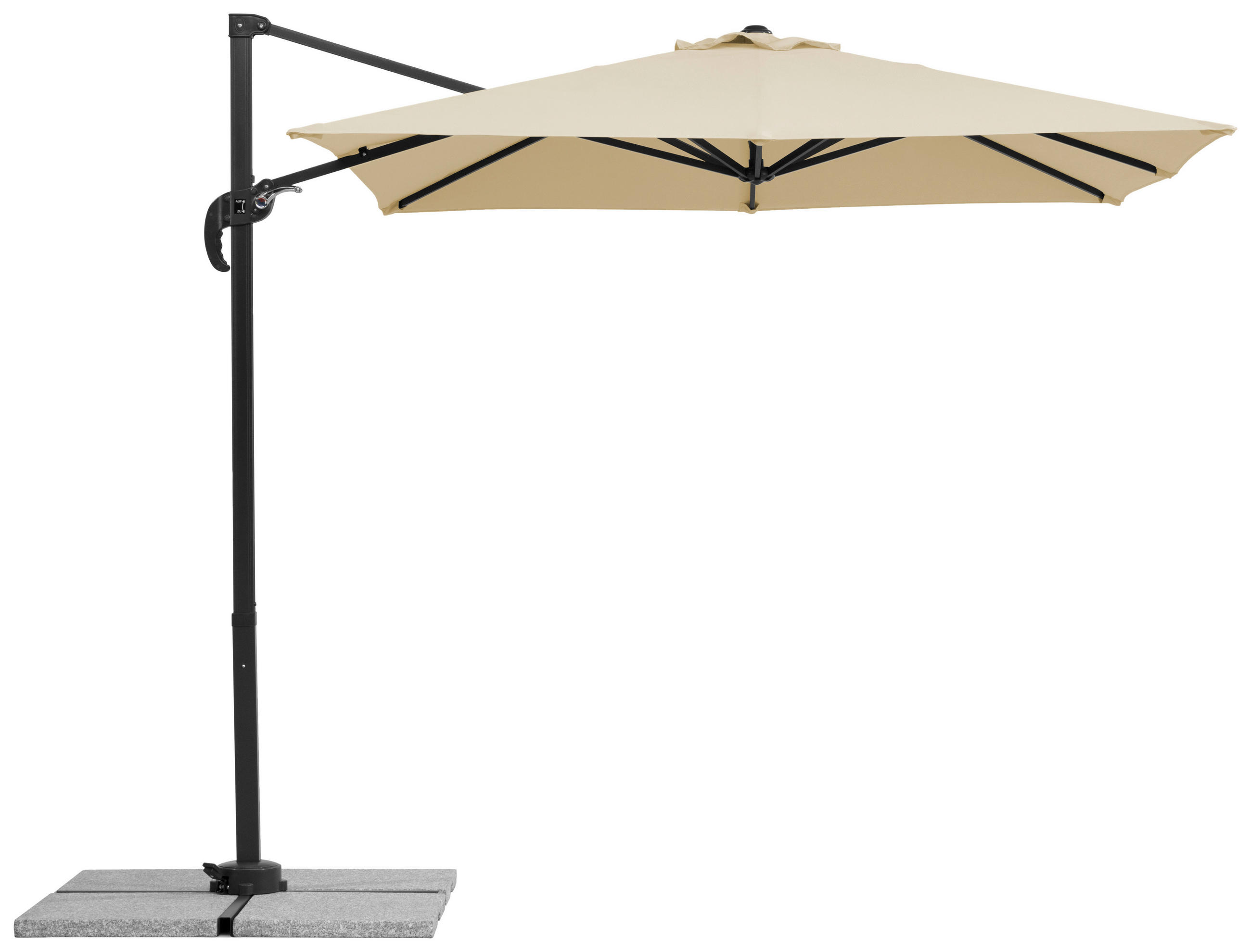 AMPELSCHIRM   - Anthrazit/Naturfarben, Basics, Textil/Metall (300/239/230cm) - Schneider