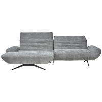 ECKSOFA  in Chenille Grau  170-195/280 cm  - Schwarz/Grau, Design, Textil/Metall (170-195/280cm) - Dieter Knoll
