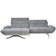 ECKSOFA  in Chenille Grau  170-195/280 cm  - Schwarz/Grau, Design, Textil/Metall (170-195/280cm) - Dieter Knoll