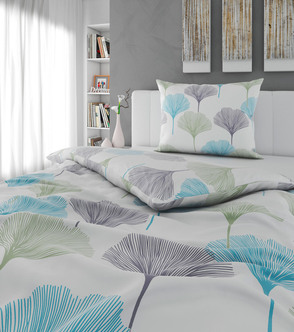 BETTWÄSCHE KALIO Satin 140/200 cm  - Beige/Weiß, KONVENTIONELL, Textil (140/200cm) - Esposa