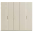 DREHTÜRENSCHRANK 251/235/61 cm,  in Champagner, 5-türig  - Champagner, Basics, Holzwerkstoff/Metall (251/235/61cm) - Novel