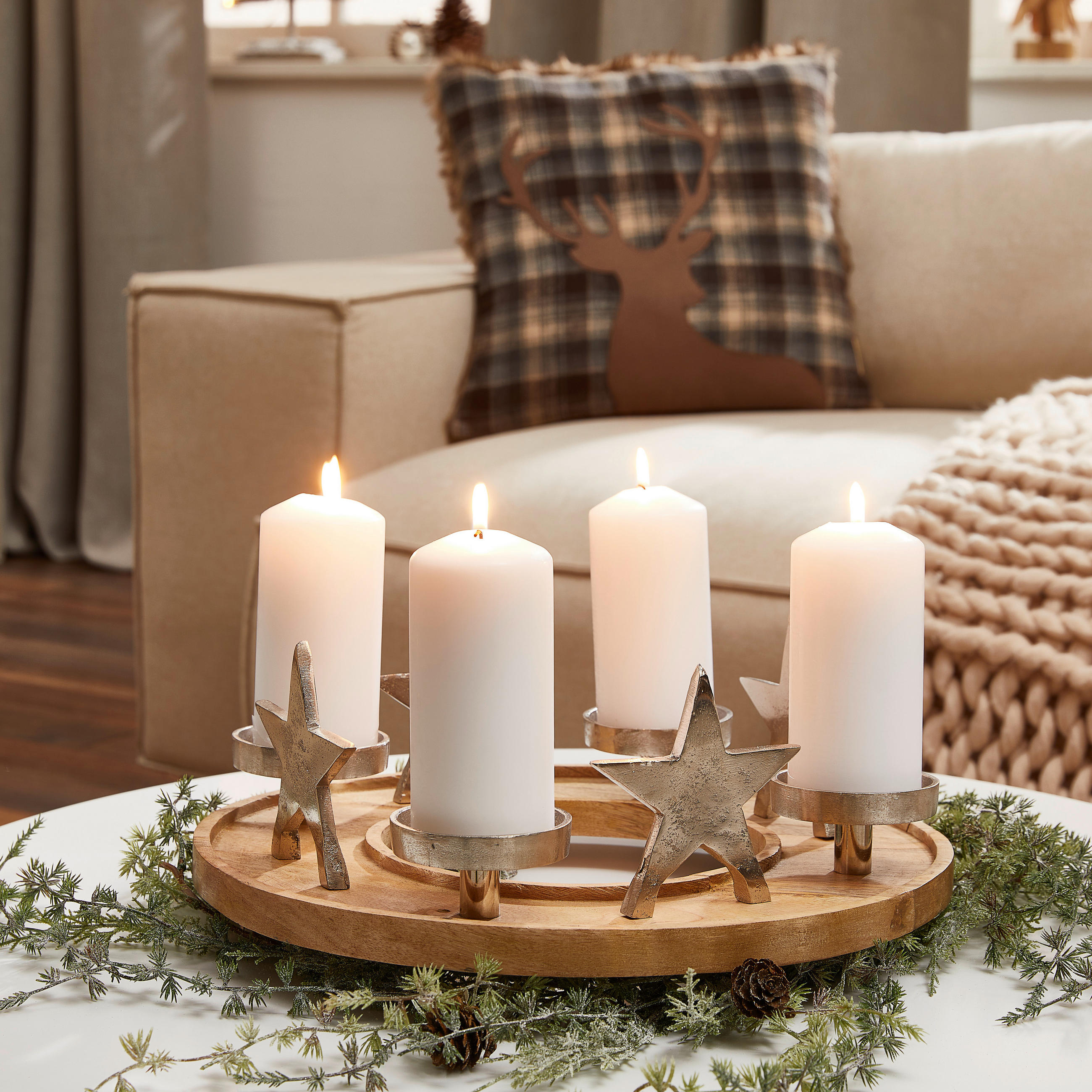 ZIERKISSEN 45/45 cm  - Braun, Trend, Textil (45/45cm) - X-Mas
