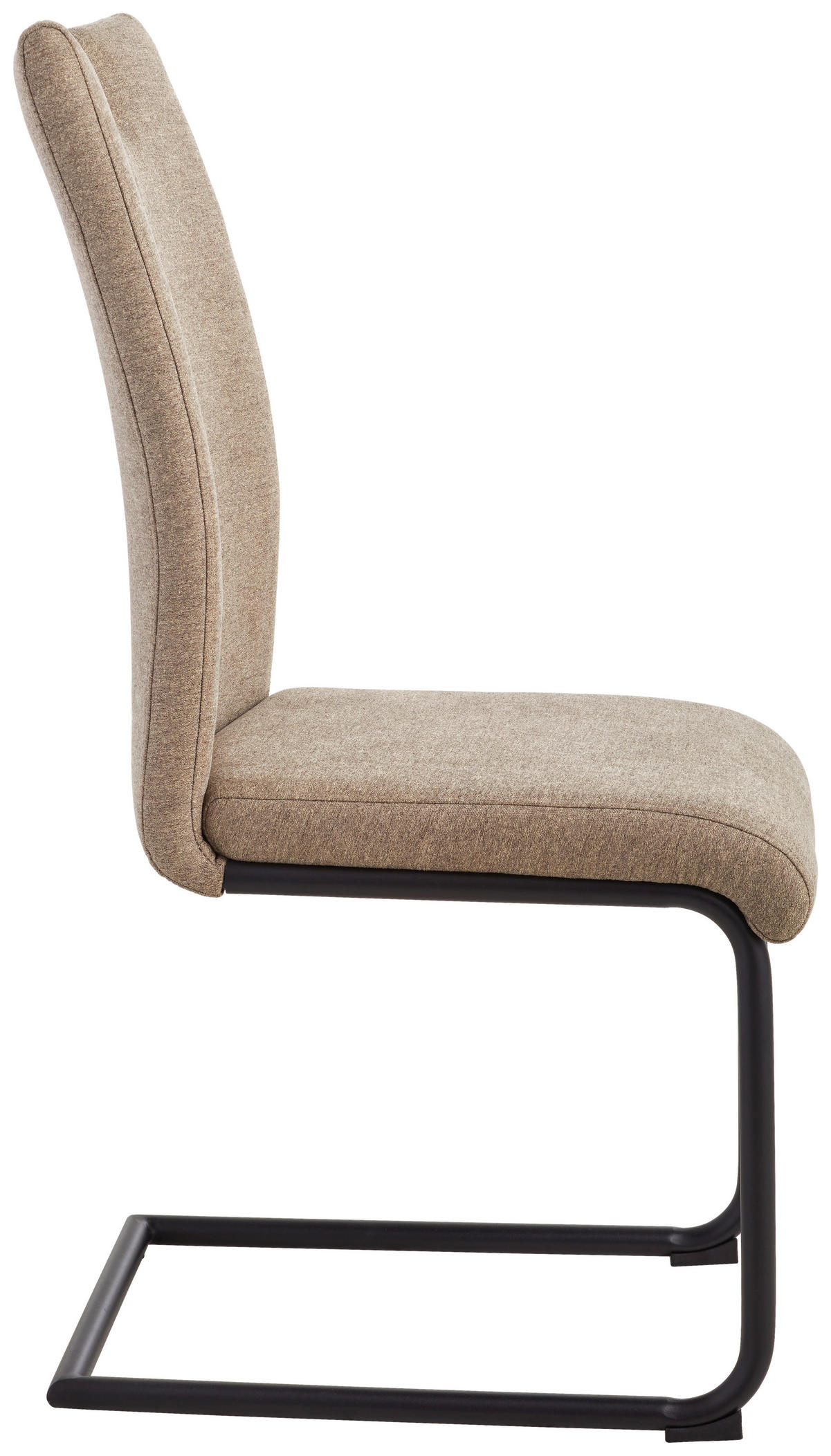 SCHWINGSTUHL  in Eisen Webstoff  - Taupe/Schwarz, Basics, Holz/Textil (43/102/58cm) - MID.YOU