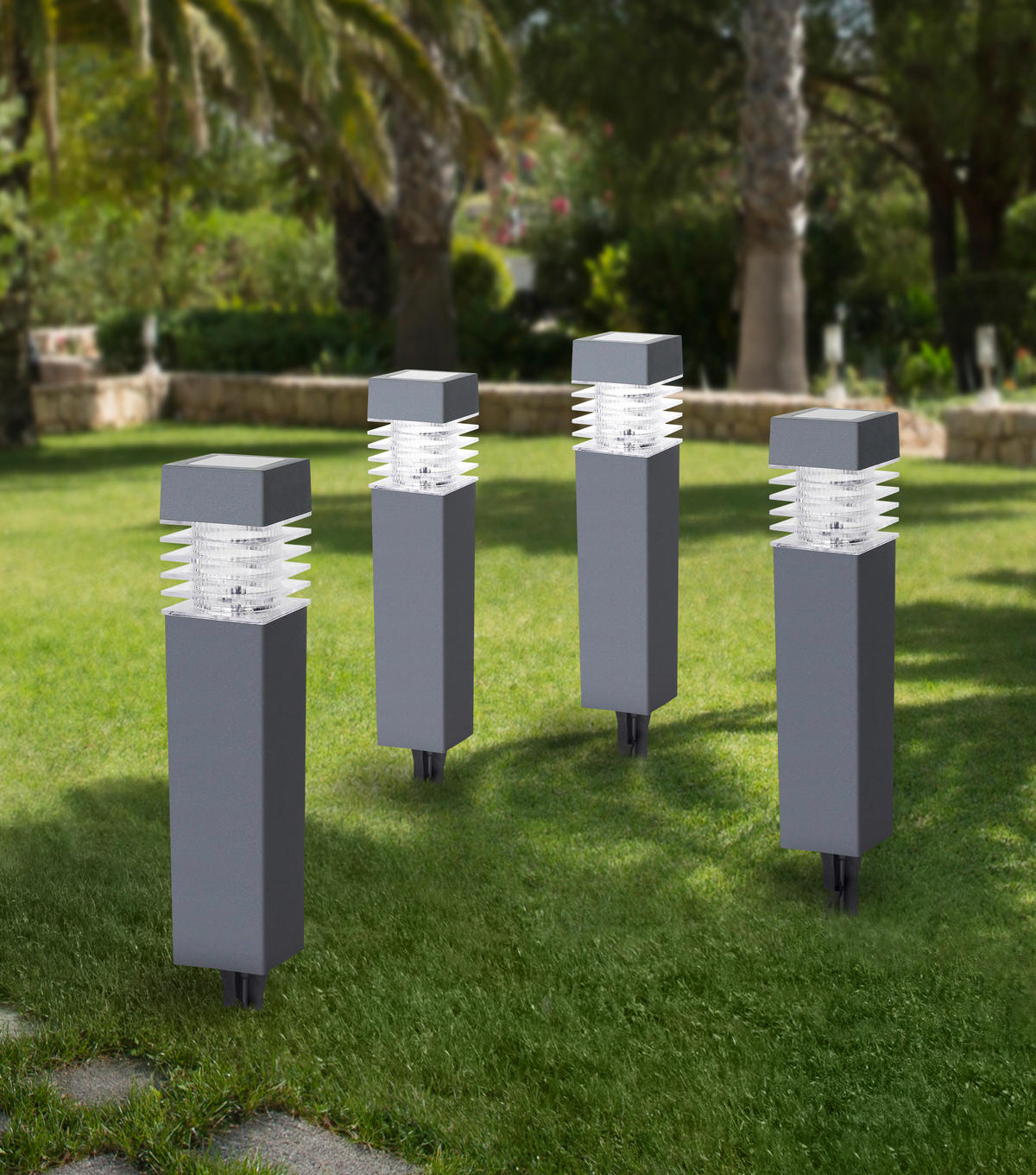 SOLARLEUCHTENSET - Transparent/Dunkelgrau, Konventionell, Kunststoff (5,8/38,5/5,8cm) - Boxxx