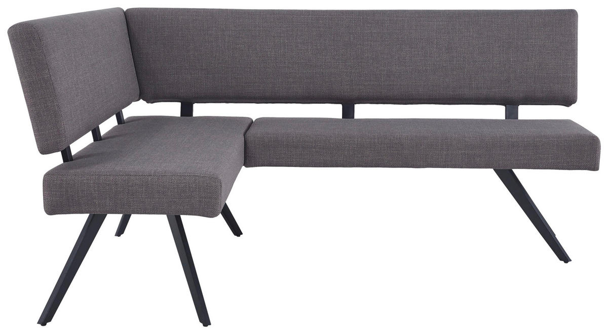 ECKBANK 150/190 cm  in Hellgrau  - Hellgrau/Schwarz, KONVENTIONELL, Textil/Metall (150/190cm) - MID.YOU