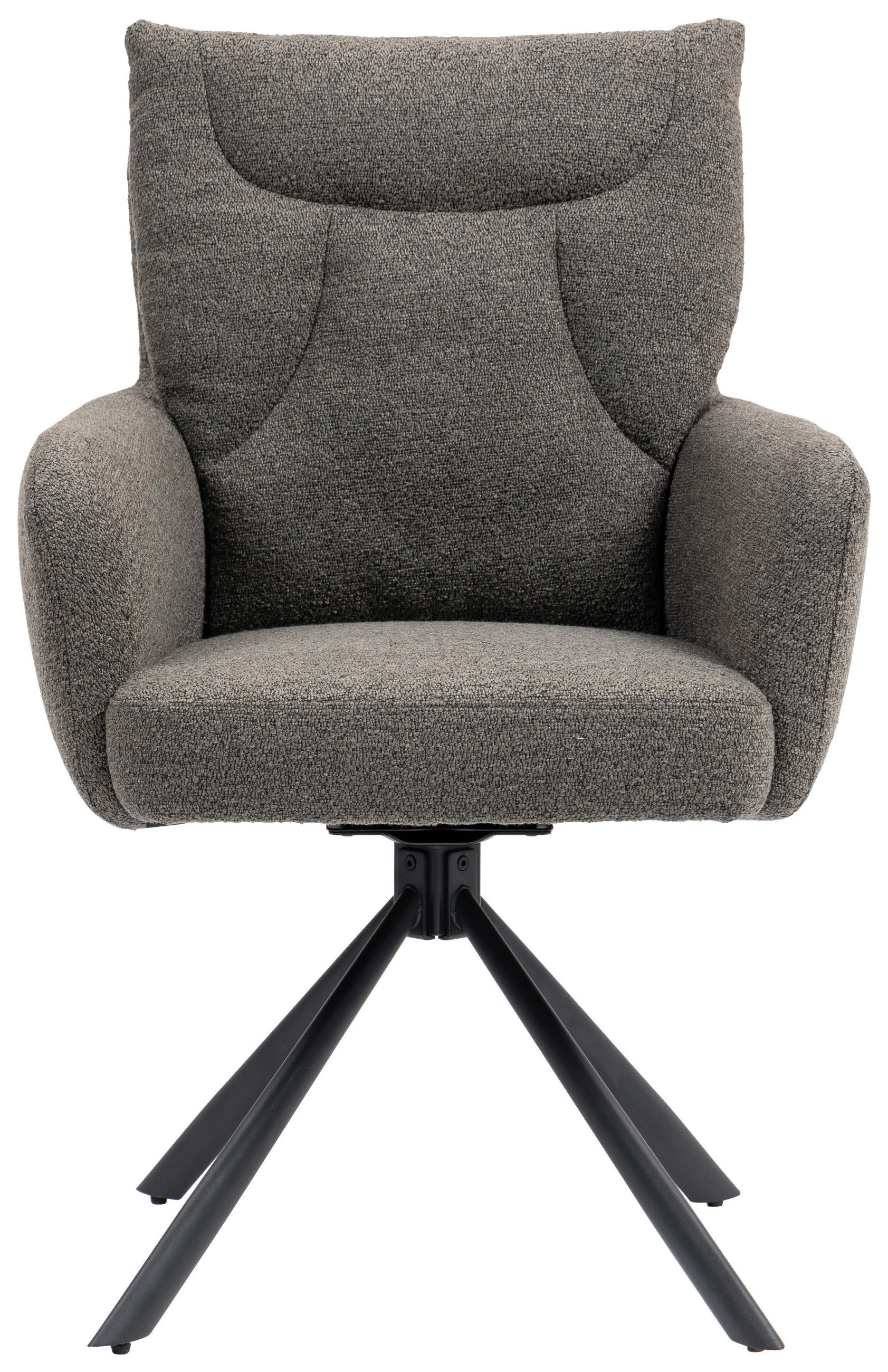 ARMLEHNSTUHL  in Eisen  - Schwarz/Braun, KONVENTIONELL, Textil/Metall (60/92/67cm) - MID.YOU