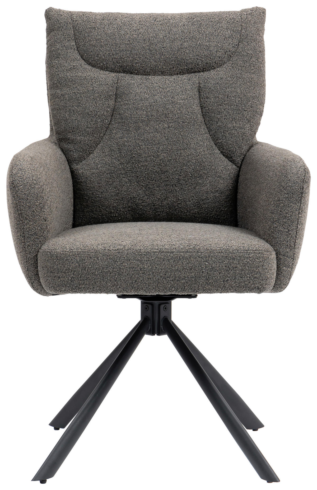 ARMLEHNSTUHL  in Eisen  - Schwarz/Braun, KONVENTIONELL, Textil/Metall (60/92/67cm) - MID.YOU