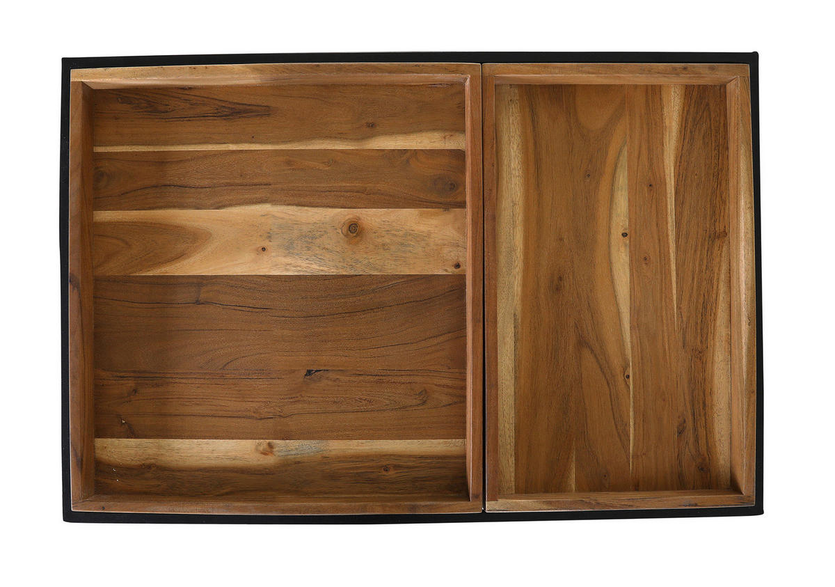 SOFFBORD i trä 80/55/40 cm  - antracit/naturfärgad, Klassisk, metall/trä (80/55/40cm) - Hom`in