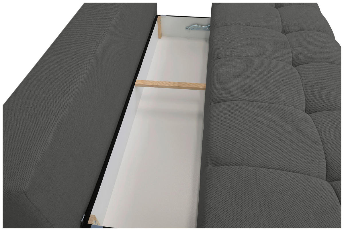 BOXSPRINGSOFA in Chenille Anthrazit  - Anthrazit/Schwarz, MODERN, Kunststoff/Textil (210/72/105cm) - Cantus