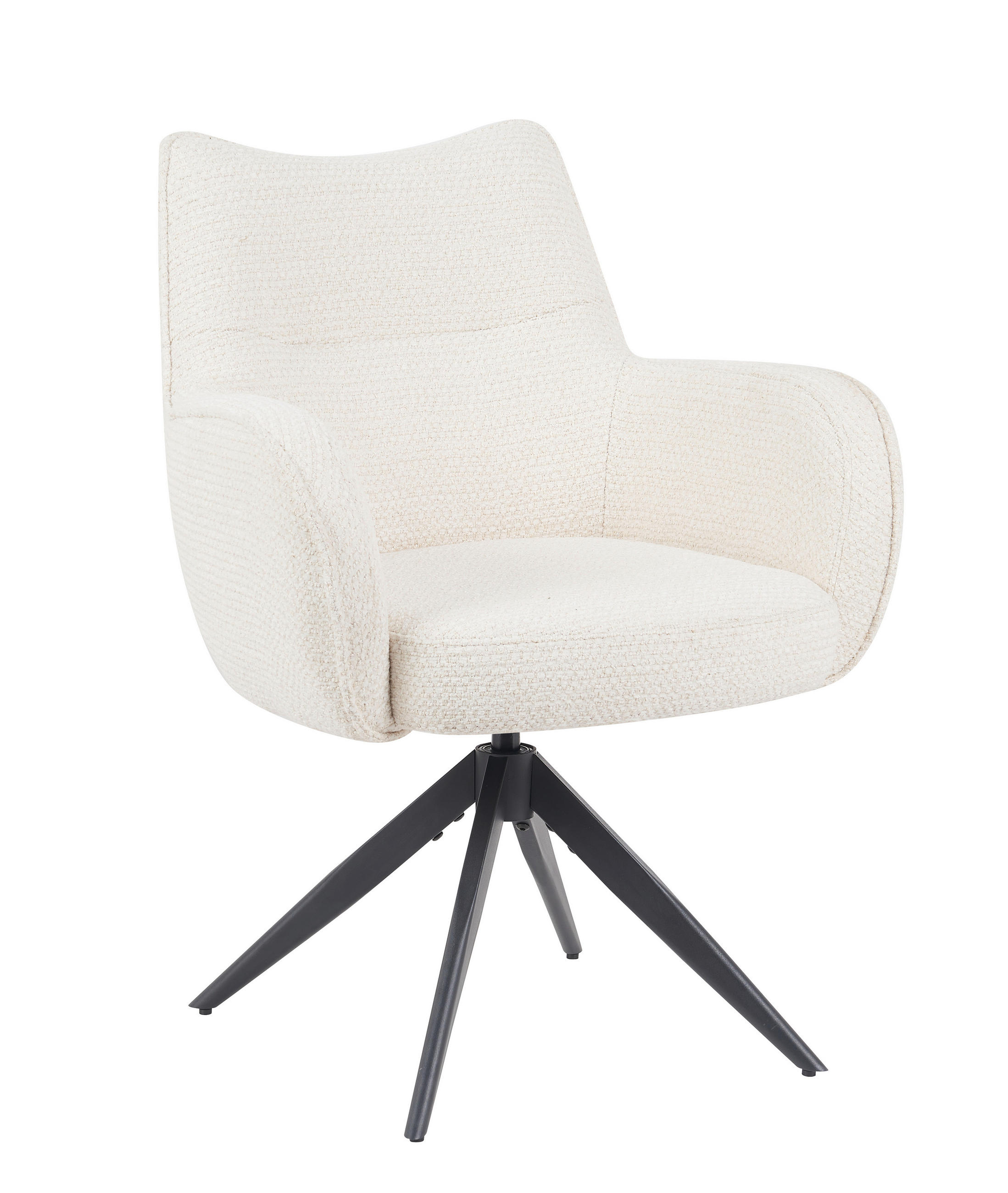 ARMLEHNSTUHL  in Chenille  - Beige/Schwarz, MODERN, Textil/Metall (63/88/63cm) - Livetastic