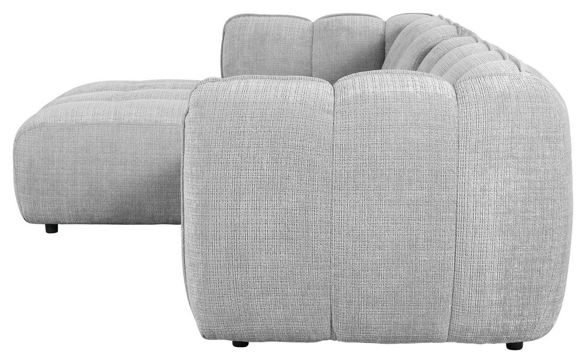 HÖRNSOFFA i chenille ljusgrå  - ljusgrå/svart, Klassisk, textil/plast (172/272cm) - MID.YOU