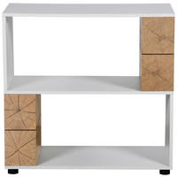 REGAL  80/77.5/40 cm Weiß, Eichefarben  - Eichefarben/Schwarz, Natur, Holzwerkstoff/Kunststoff (80/77.5/40cm) - MID.YOU