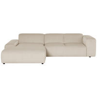 ECKSOFA HANNAH Beige Cord  - Beige/Schwarz, Design, Kunststoff/Textil (200/304cm) - MID.YOU