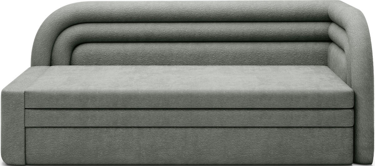 RÉCAMIERE FABILLO in Teddystoff Grün  - Schwarz/Grün, Design, Kunststoff/Textil (223/80/86cm) - MID.YOU