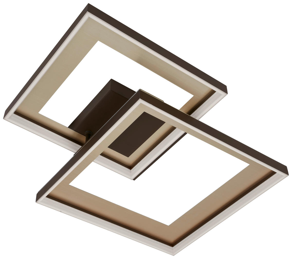 STROPNÍ LED SVÍTIDLO, 56,8/48/9,5 cm - barvy zlata/hnědá, Basics, kov/plast (56,8/48/9,5cm) - Sonnhaus