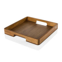 TABLETT Holz Akazie, Walnuss  - Basics, Holz (40/40/5cm) - AdHoc