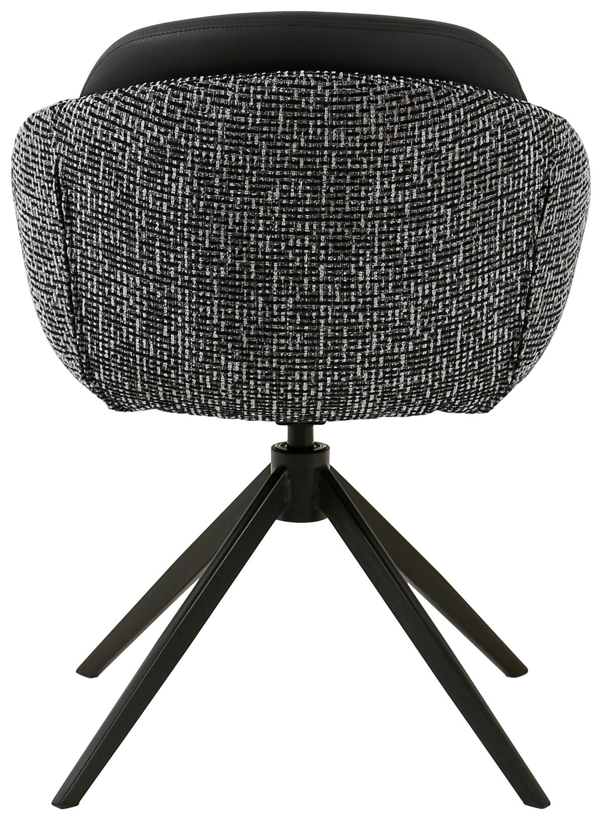 ARMLEHNSTUHL  in Eisen Leinenoptik Echtleder pigmentiert  - Schwarz, Design, Leder/Textil (60/80,5/62cm) - Novel