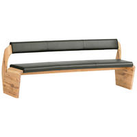 SITZBANK 227/84/70 cm  in Grau, Eichefarben  - Eichefarben/Grau, Natur, Leder/Holz (227/84/70cm) - Voglauer