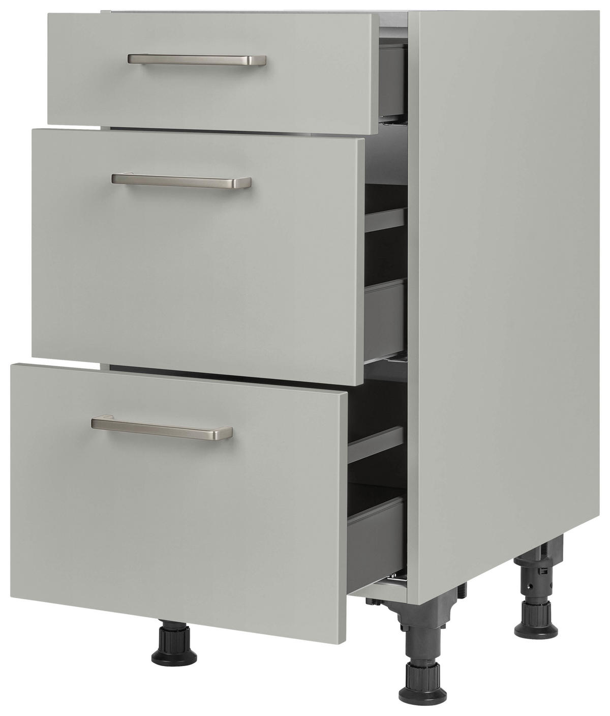 SCHUBKASTENUNTERSCHRANK 45/87/56 cm  in Grau  - Edelstahlfarben/Grau, MODERN, Holzwerkstoff/Metall (45/87/56cm) - Nobilia