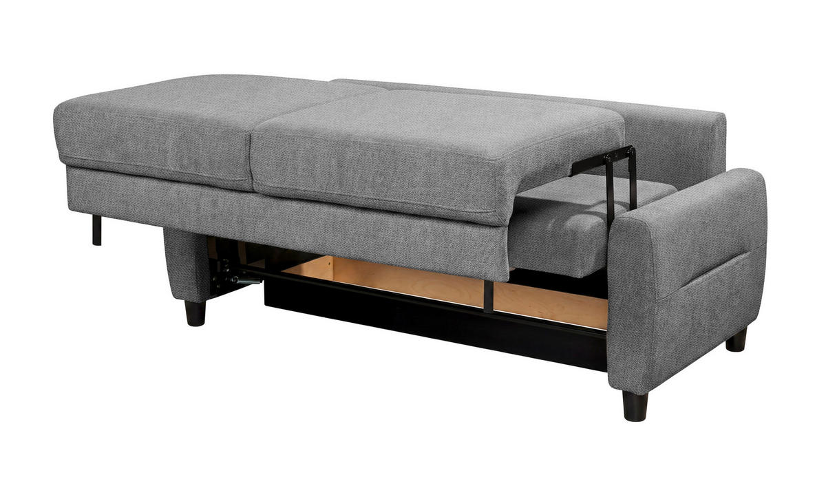 SCHLAFSOFA Chenille Grau  - Schwarz/Grau, Modern, Holz/Textil (192/83/99cm) - MID.YOU
