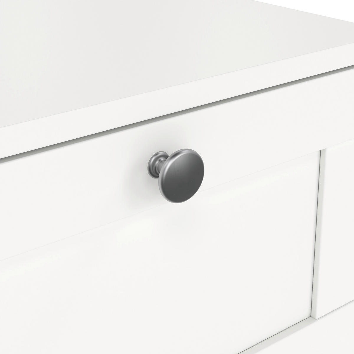 NACHTSCHRANK 40,2/51,2/36 cm  - Silberfarben/Weiß, MODERN, Holzwerkstoff/Metall (40,2/51,2/36cm) - MID.YOU