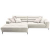 ECKSOFA in Flachgewebe Naturfarben  - Schwarz/Naturfarben, Design, Textil/Metall (207/296cm) - Dieter Knoll
